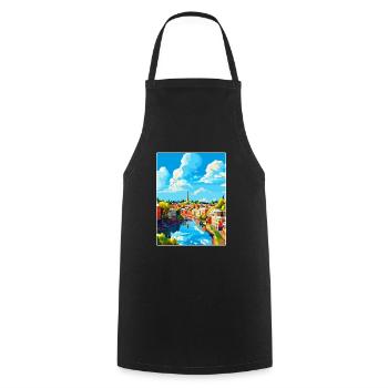 Turku Finland Vintage Travel Poster WPA Souvenir - Cooking Apron - black - Front - AI Model Male 185 dark (185cm)