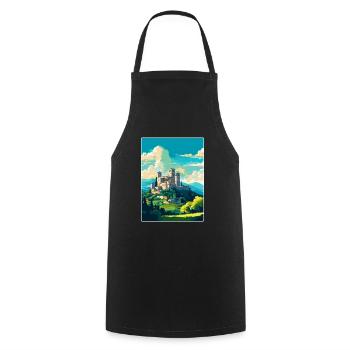Assise, Italie, Affiche de voyage vintage, WPA, Souvenir - Tablier de cuisine - noir - Devant - AI Model Male 185 dark (185cm)