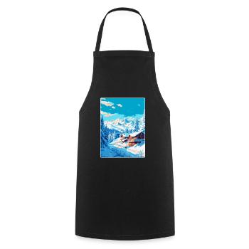 Méribel France Affiche de voyage vintage Souvenir WPA - Tablier de cuisine - noir - Devant - AI Model Male 185 dark (185cm)