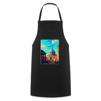 Rome Italy Vintage Travel Poster Souvenir Postcard - Cooking Apron - black - Front - AI Model Male 185 dark (185cm)