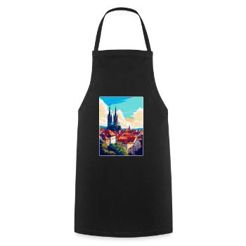 Brno République tchèque Poster de voyage vintage souvenir - Tablier de cuisine - noir - Devant - AI Model Male 185 dark (185cm)