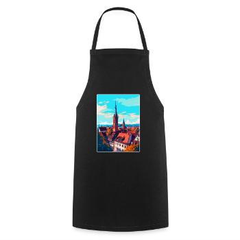 Freiburg Germany Vintage Travel Poster Souvenir - Cooking Apron - black - Front - AI Model Male 185 dark (185cm)
