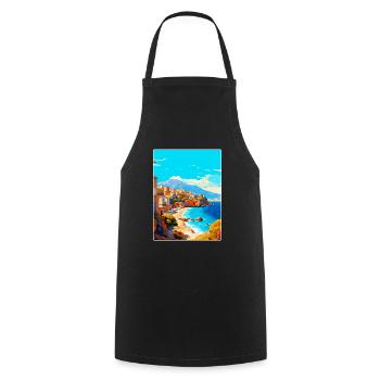 Crète Grèce Affiche de voyage vintage WPA Souvenir - Tablier de cuisine - noir - Devant - AI Model Male 185 dark (185cm)