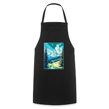 St Moritz Switzerland Vintage Travel Poster WPA - Cooking Apron - black - Front - AI Model Male 185 dark (185cm)