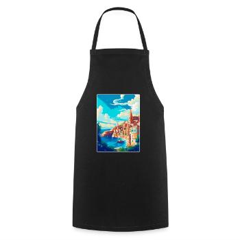 La Valette Malte Affiche de voyage vintage Souvenir WPA - Tablier de cuisine - noir - Devant - AI Model Male 185 dark (185cm)