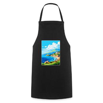 Mani Halbinsel Griechenland Vintage Reiseposter WPA - Kochschürze - Schwarz - Vorne - AI Model Male 185 dark (185cm)