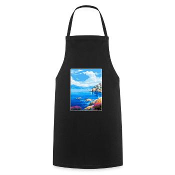 Îles Saroniques Grèce Affiche de voyage vintage WPA - Tablier de cuisine - noir - Devant - AI Model Male 185 dark (185cm)