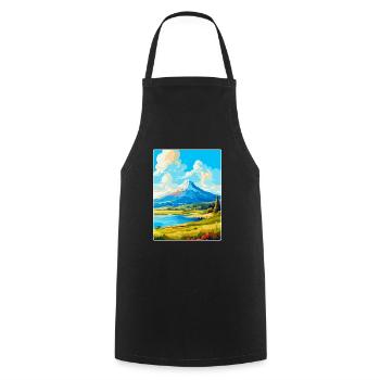 Mont Dirfi Grèce Affiche de voyage vintage souvenir - Tablier de cuisine - noir - Devant - AI Model Male 185 dark (185cm)