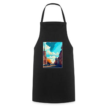 Lodz Pologne Affiche de voyage vintage WPA Art Souvenir - Tablier de cuisine - noir - Devant - AI Model Male 185 dark (185cm)