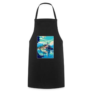 Wörthersee Österreich Vintage Reiseplakat Souvenir - Kochschürze - Schwarz - Vorne - AI Model Male 185 dark (185cm)