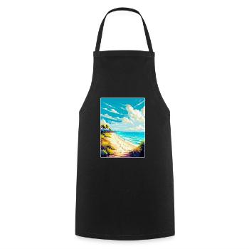 Strand Podrace Kroatien Vintage Reiseposter WPA - Kochschürze - Schwarz - Vorne - AI Model Male 185 dark (185cm)