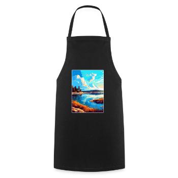 Warta Mouth Poland Vintage Travel Poster Souvenir - Cooking Apron - black - Front - AI Model Male 185 dark (185cm)