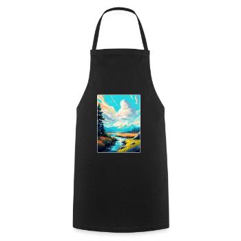 Pieninski Pologne Affiche de voyage vintage souvenir - Tablier de cuisine - noir - Devant - AI Model Male 185 dark (185cm)