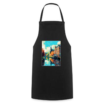 Zwolle Niederlande Vintage Reiseplakat Souvenir - Kochschürze - Schwarz - Vorne - AI Model Male 185 dark (185cm)