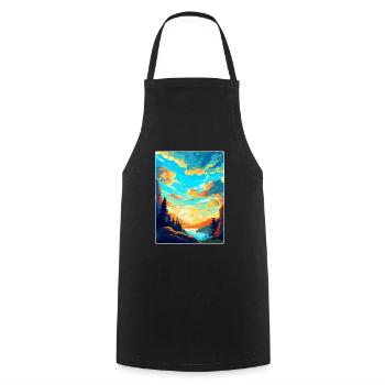 Podyji République tchèque Affiche de voyage vintage WPA - Tablier de cuisine - noir - Devant - AI Model Male 185 dark (185cm)