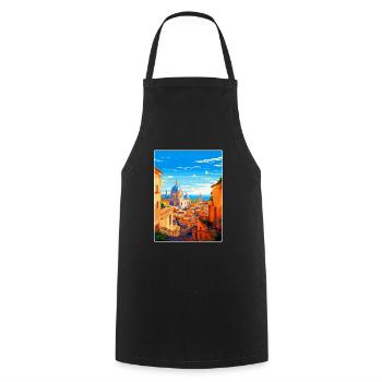 Rom Italien Vintage Reiseplakat Souvenir Souvenir - Kochschürze - Schwarz - Vorne - AI Model Male 185 dark (185cm)