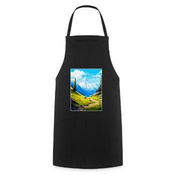 Gran Paradiso Italy Vintage Travel Poster Souvenir - Cooking Apron - black - Front - AI Model Male 185 dark (185cm)