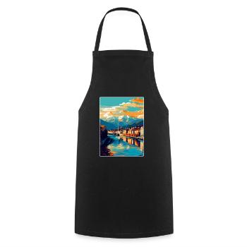 Villach Österreich Vintage Reiseplakat Souvenir WPA - Kochschürze - Schwarz - Vorne - AI Model Male 185 dark (185cm)
