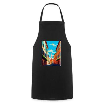 Modena Italien Vintage Reiseplakat WPA Souvenir - Kochschürze - Schwarz - Vorne - AI Model Male 185 dark (185cm)