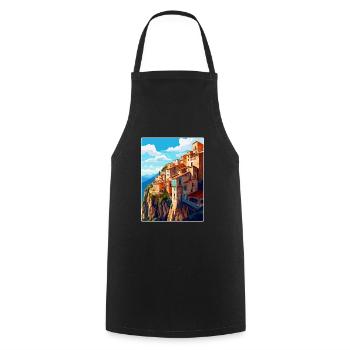 Cuenca Espagne Affiche de voyage vintage WPA Souvenir - Tablier de cuisine - noir - Devant - AI Model Male 185 dark (185cm)