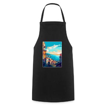 Naples Italy Vintage Travel Poster WPA Souvenir - Cooking Apron - black - Front - AI Model Male 185 dark (185cm)