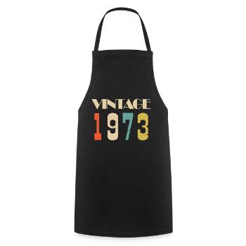 1974 Vintage Édition limitée Cadeau - Tablier de cuisine - noir - Devant - AI Model Male 185 dark (185cm)