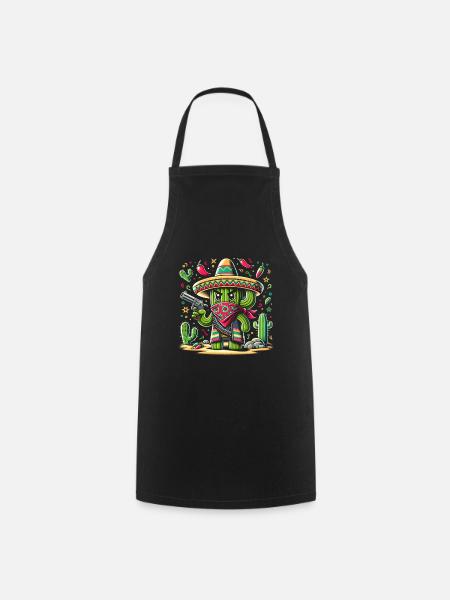 Cactus Bandido - Kochschürze - Schwarz