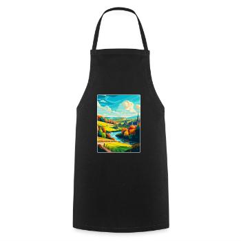 Ardennes France Vintage Travel Poster Souvenir WPA - Cooking Apron - black - Front - AI Model Male 185 dark (185cm)