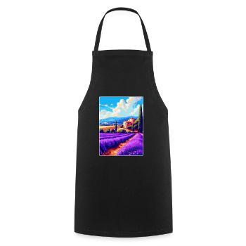Provence Frankreich Vintage Reiseplakat Souvenir WPA - Kochschürze - Schwarz - Vorne - AI Model Male 185 dark (185cm)