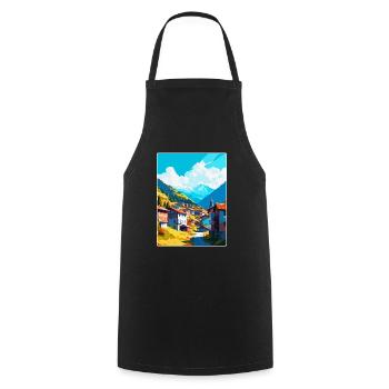 Artvin Turkey Vintage Travel Poster WPA Souvenir - Cooking Apron - black - Front - AI Model Male 185 dark (185cm)