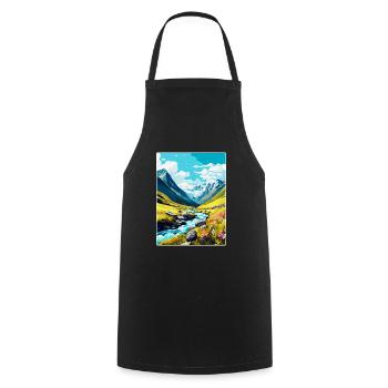 Hohe Tauern Österreich Vintage Reiseplakat Souvenir - Kochschürze - Schwarz - Vorne - AI Model Male 185 dark (185cm)