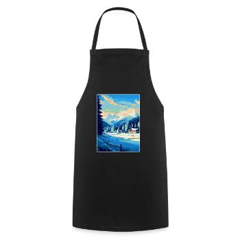 Kitzbuhel Austria Vintage Travel Poster Souvenir - Cooking Apron - black - Front - AI Model Male 185 dark (185cm)