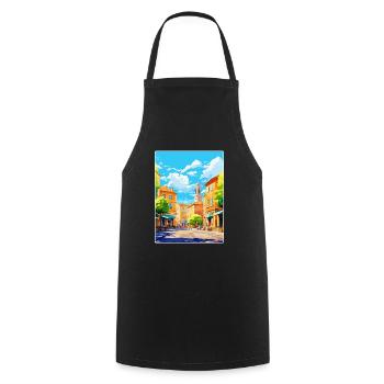 Aix En Provence France Vintage Travel Poster WPA - Cooking Apron - black - Front - AI Model Male 185 dark (185cm)