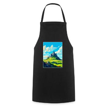 Rock Of Cashel Irlande Royaume-Uni Affiche De Voyage Vintage - Tablier de cuisine - noir - Devant - AI Model Male 185 dark (185cm)