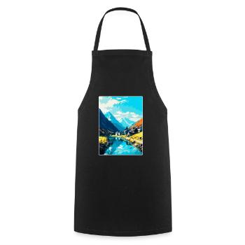 Andermatt Suisse Affiche de voyage vintage WPA - Tablier de cuisine - noir - Devant - AI Model Male 185 dark (185cm)