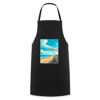 Zandvoort Pays-Bas Affiche de voyage vintage WPA - Tablier de cuisine - noir - Devant - AI Model Male 185 dark (185cm)