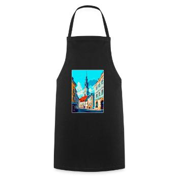 Czestochowa Pologne Affiche de voyage vintage souvenir - Tablier de cuisine - noir - Devant - AI Model Male 185 dark (185cm)