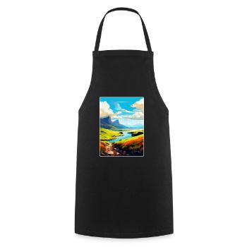 Isle Of Skye Scotland Uk Vintage Travel Poster WPA - Cooking Apron - black - Front - AI Model Male 185 dark (185cm)