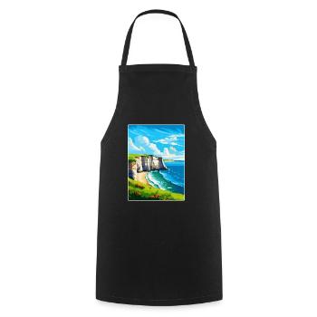 Flamborough Head England Uk Vintage Reiseposter - Kochschürze - Schwarz - Vorne - AI Model Male 185 dark (185cm)