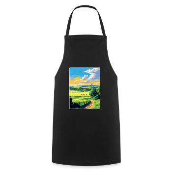 Cotswolds Angleterre Royaume-Uni Affiche de voyage vintage WPA Art - Tablier de cuisine - noir - Devant - AI Model Male 185 dark (185cm)