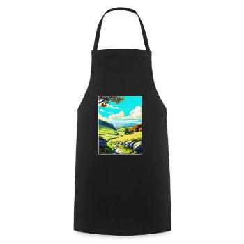 Affiche de voyage du parc national des Yorkshire Dales WPA - Tablier de cuisine - noir - Devant - AI Model Male 185 dark (185cm)
