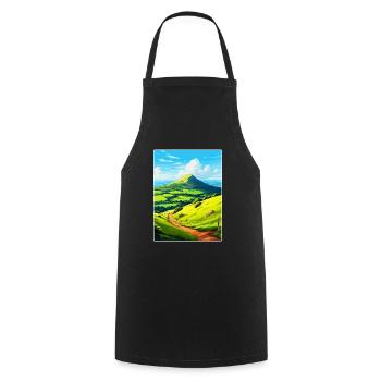 Duncryne Hill Stirling Vintage Travel Poster WPA - Cooking Apron - black - Front - AI Model Male 185 dark (185cm)