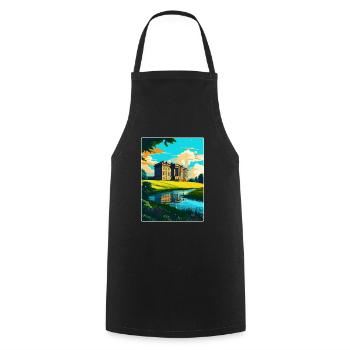 Lyme Park Angleterre Royaume-Uni Affiche de voyage vintage WPA Art - Tablier de cuisine - noir - Devant - AI Model Male 185 dark (185cm)