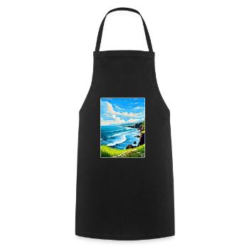 North Coast 500 Écosse Royaume-Uni Affiche de voyage vintage - Tablier de cuisine - noir - Devant - AI Model Male 185 dark (185cm)