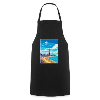 Blackpool Uk Vintage Travel Poster WPA Souvenir - Cooking Apron - black - Front - AI Model Male 185 dark (185cm)