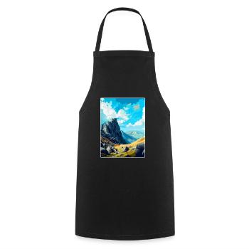 Glyder Fach Pays de Galles Royaume-Uni Affiche de voyage vintage WPA Art - Tablier de cuisine - noir - Devant - AI Model Male 185 dark (185cm)