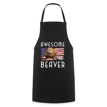 Animal Dam Canada Wood - Cooking Apron - black - Front - AI Model Male 185 dark (185cm)