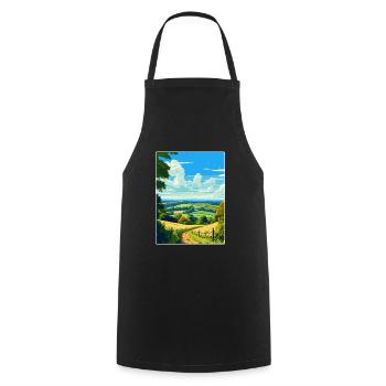 Surrey Hills Vintage Travel Poster Souvenir WPA - Cooking Apron - black - Front - AI Model Male 185 dark (185cm)