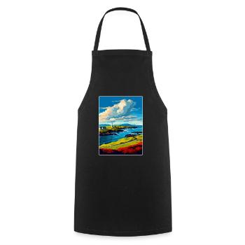 Île d’Islay Écosse Royaume-Uni Affiche de voyage Souvenir - Tablier de cuisine - noir - Devant - AI Model Male 185 dark (185cm)
