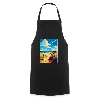 Suffolk Coast Vintage Travel Poster Souvenir WPA - Cooking Apron - black - Front - AI Model Male 185 dark (185cm)